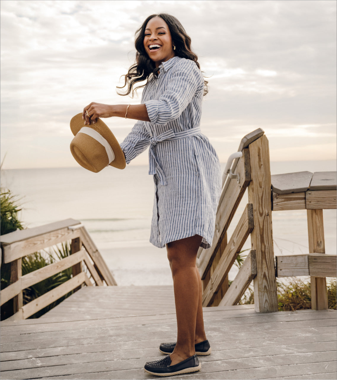 Bridget - Navy Leather - Lifestyle Image