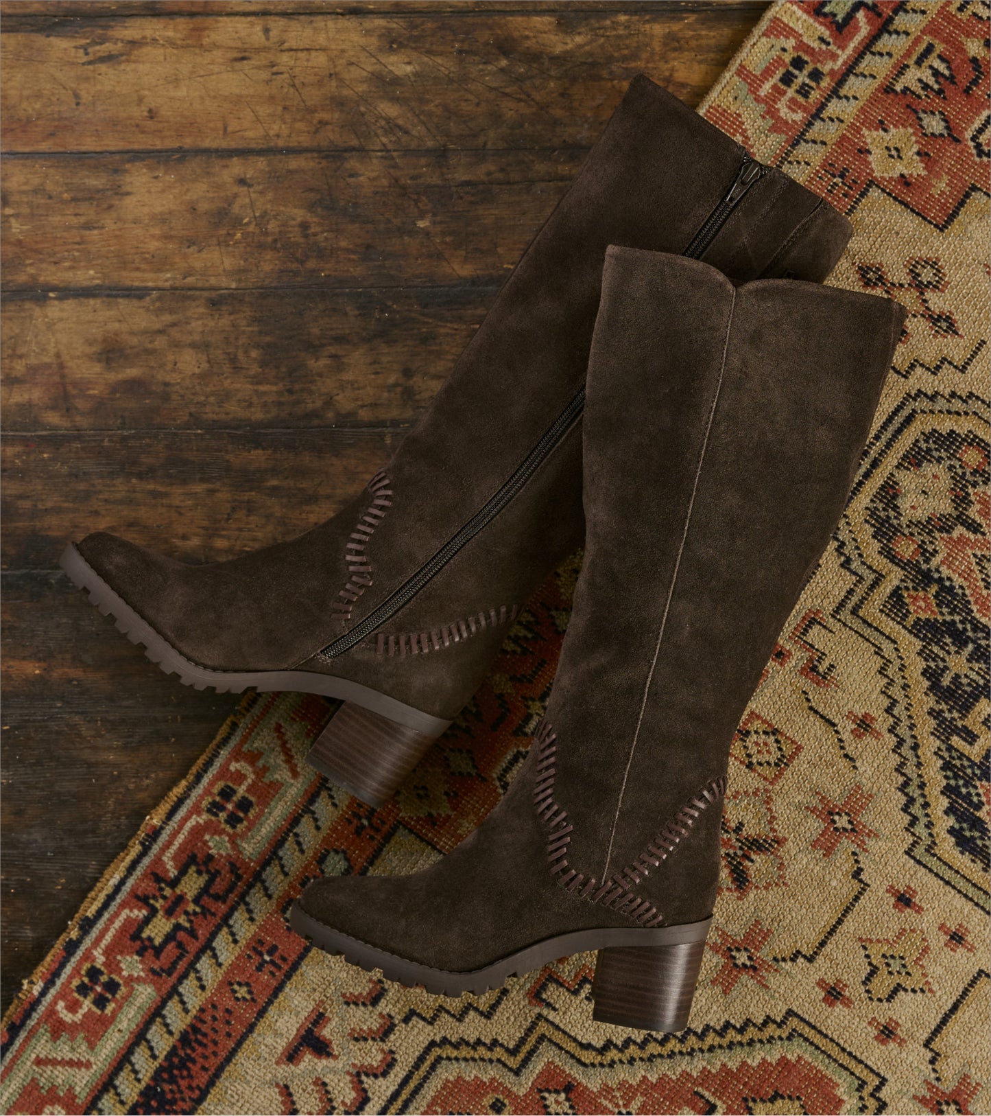 Darcie - Dark Brown Suede - Lifestyle Image