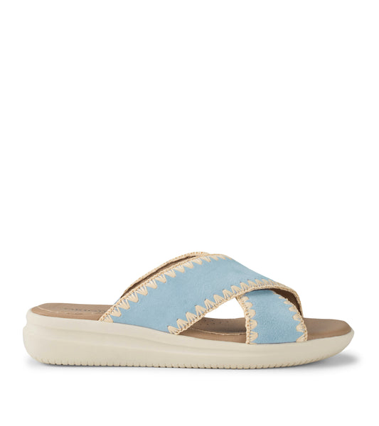 Dolinda - Sea Glass Blue Suede - Outside