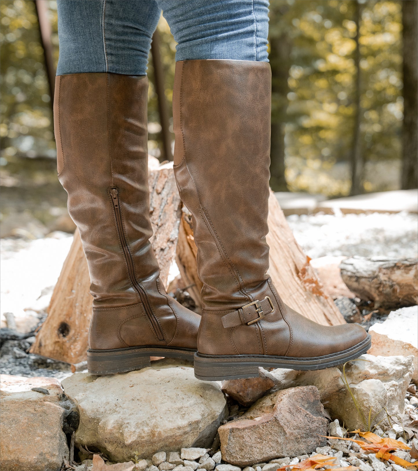 Autumn Wide Calf Riding Boot Cognac Baretraps