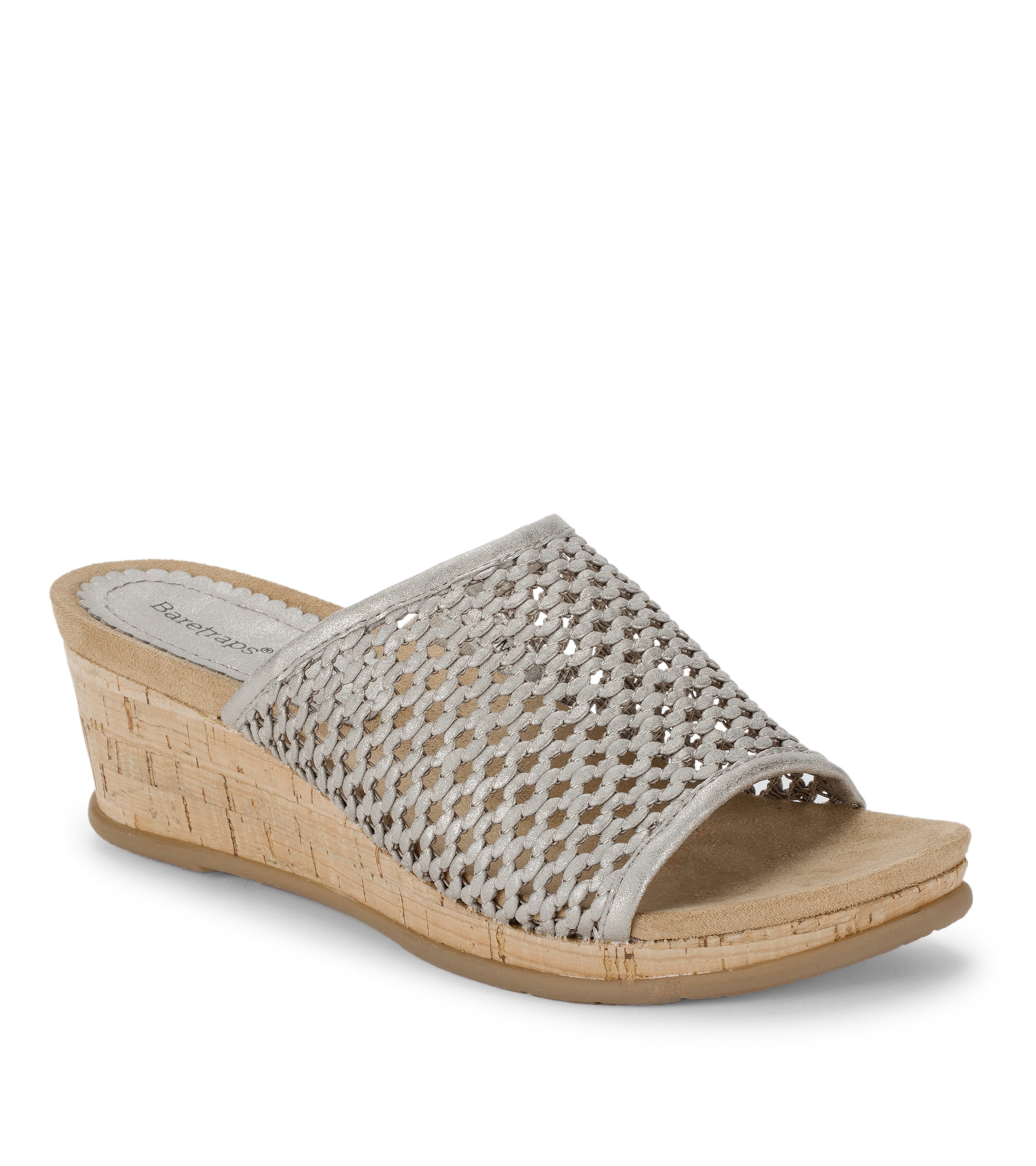 Flossey Wedge Slide Sandal - Champagne | Baretraps