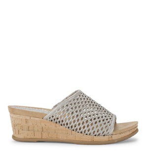 Flossey Wedge Slide Sandal Champagne Baretraps