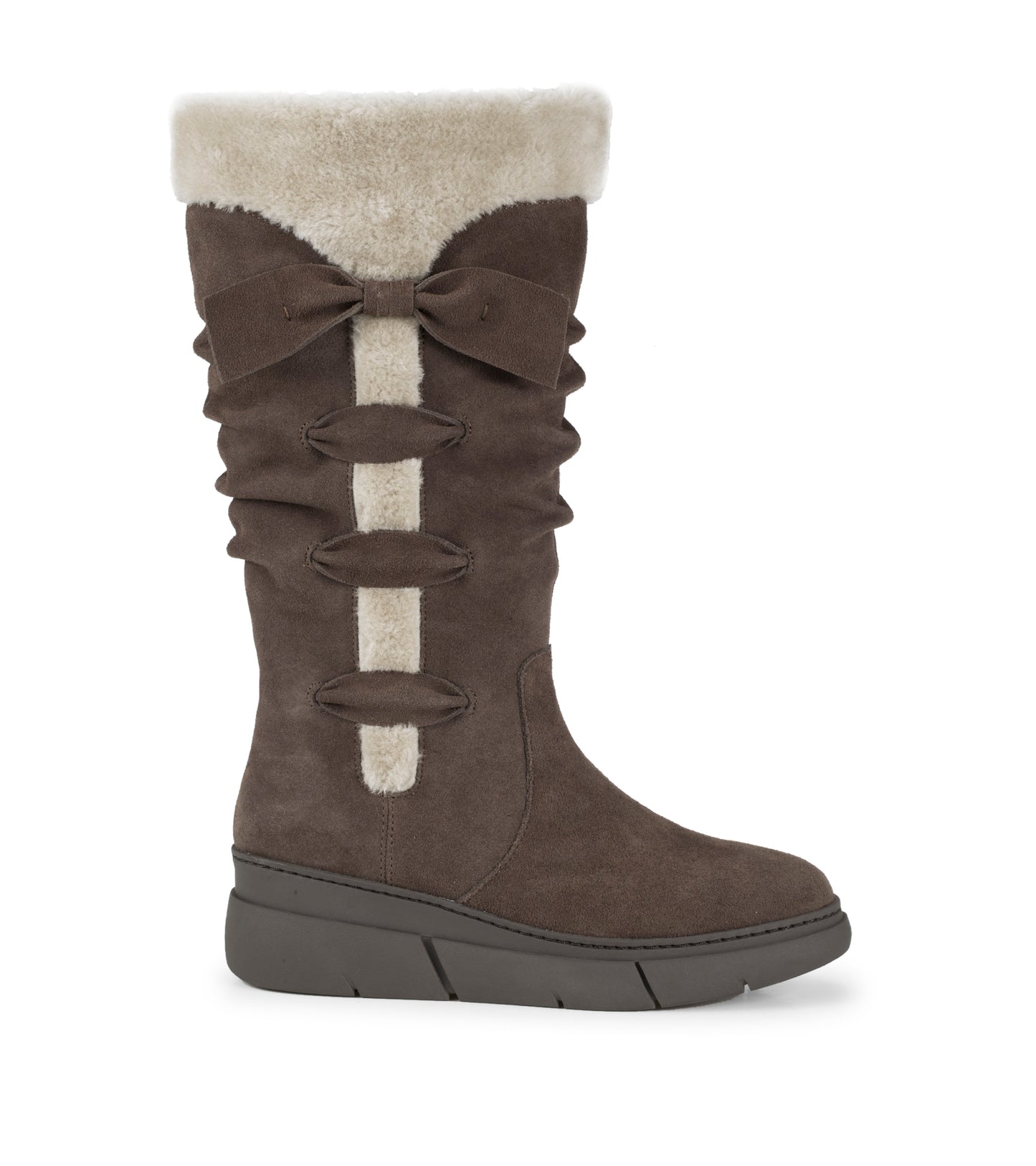 Larenna - Dark Brown Suede - Outside