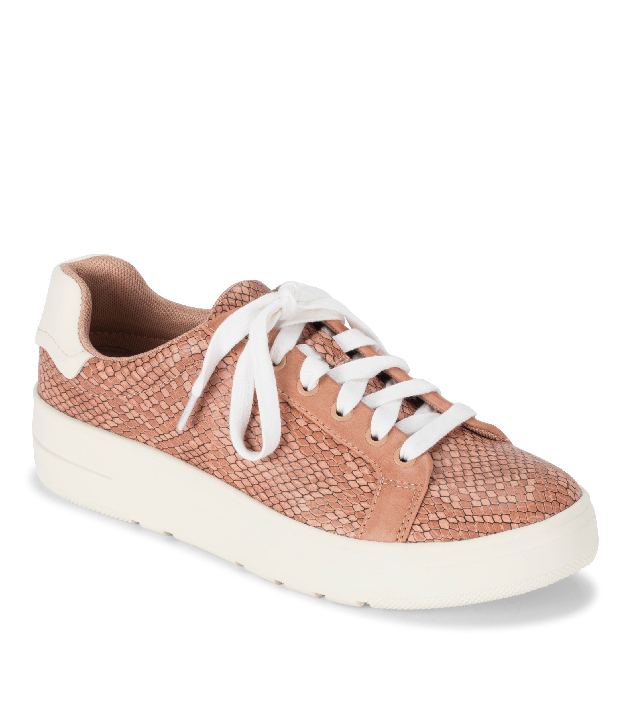 Nishelle Lace Up Sneaker - Soft Pink Snake | Baretraps