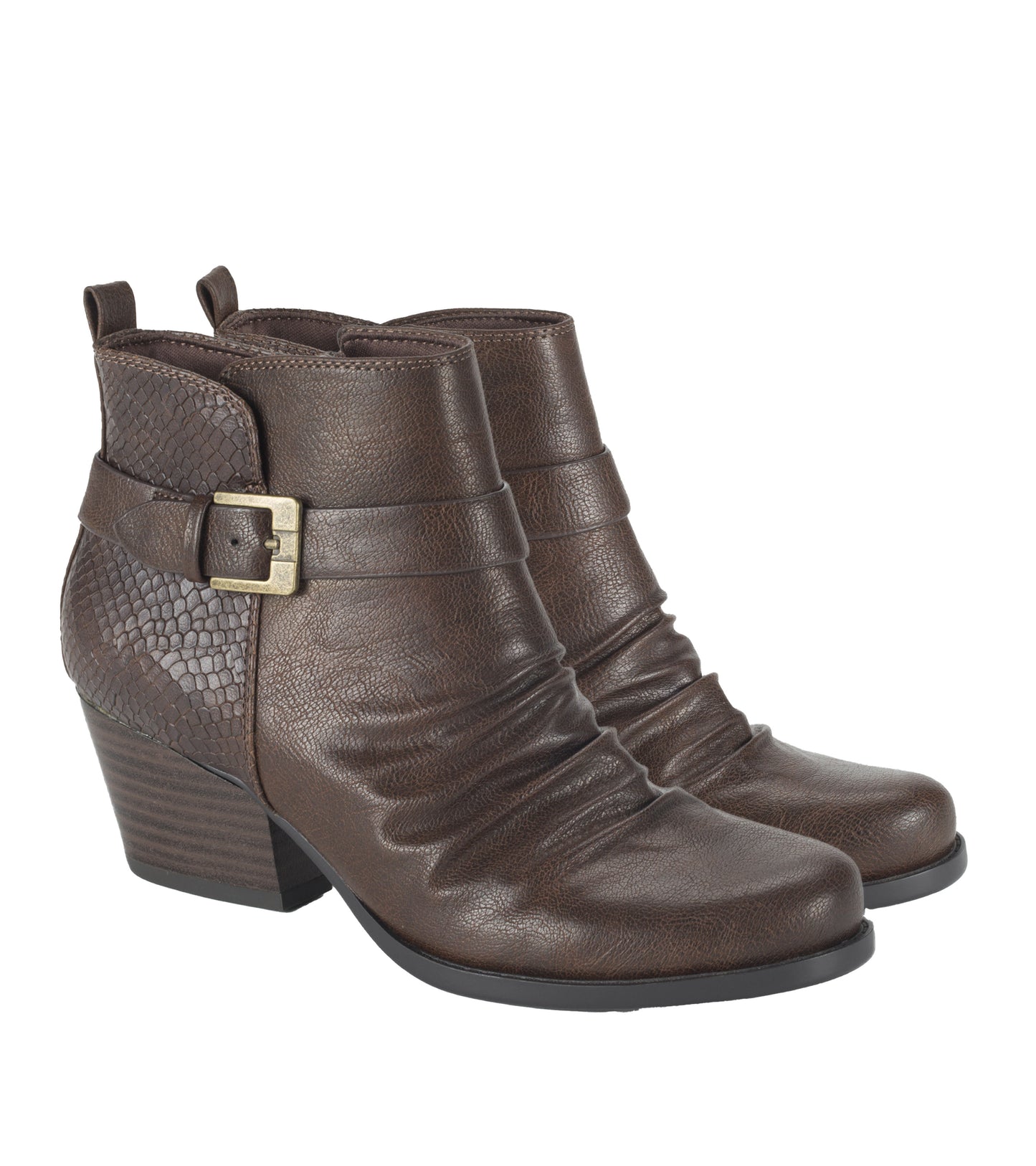 Rebel Block Heel Bootie Dark Brown Baretraps