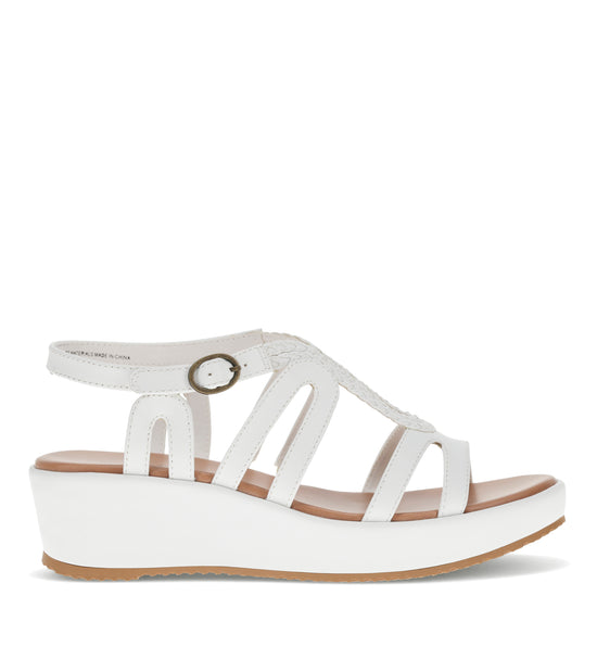 Wilma Wedge Sandal - White | Baretraps